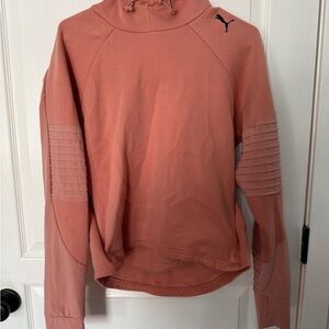 Puma Coral Hoodie with Ribbed Sleeves